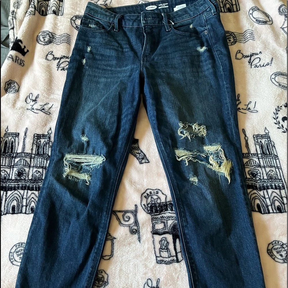 woman’s old navy jeans